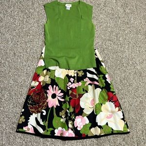 Talbots Kelly Green square neck sleeveless shirt